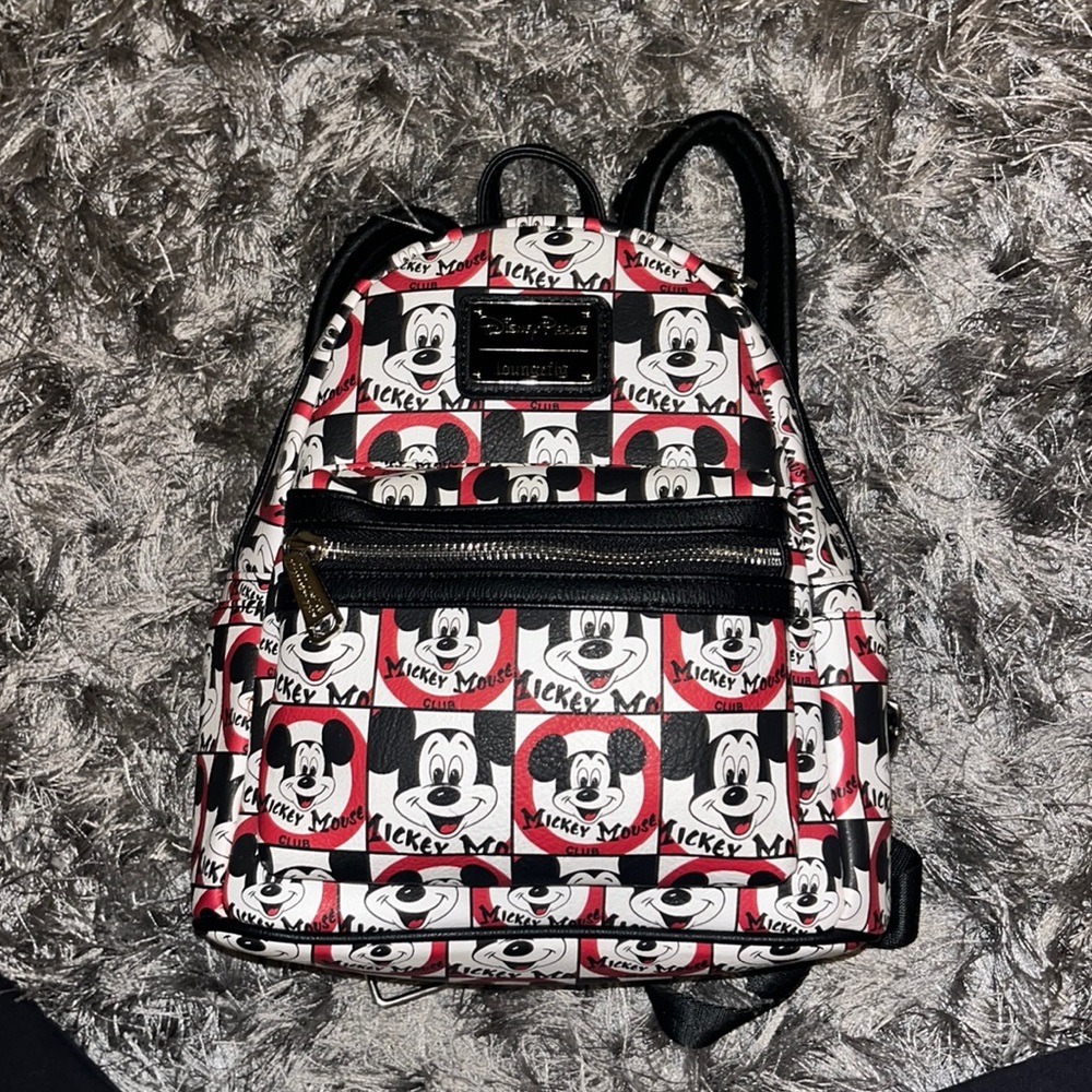 Disney Parks Mickey Mouse Club Print Loungefly Mini Backpack
